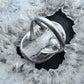 Vintage Native American Silver Oval Blackjack Decorated Ring Size 7 For Women