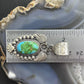 Sterling Southwestern Style Oval Sonora Gold Turquoise Leaves Decorated Pendant