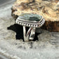 Sterling Silver Southwestern Style Rectangle Chrome Chalcedony Ring Size 7.25 For Women