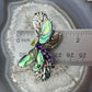 Carolyn Pollack Sterling Silver Multi Gemstone Dragonfly Decorated Hinged Cuff Bracelet