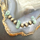 Vintage Native American Silver Navajo Pearl Bead, Cones, Turquoise 18" Necklace For Women