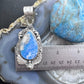 Sterling Silver Southwestern Style Teardrop Plume Doublet Agate Decorated Pendant For Women