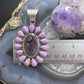 Native American Sterling Silver Wampum & Phosphosiderite Cluster Pendant For Women