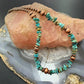 4.5-8mm Copper Navajo Pearl Round,Saucer & Natural Turquoise 18" Necklace For Women