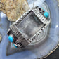 Vintage Native American Sterling Silver 8 Natural Kingman Turquoise Watch Cuff For Men