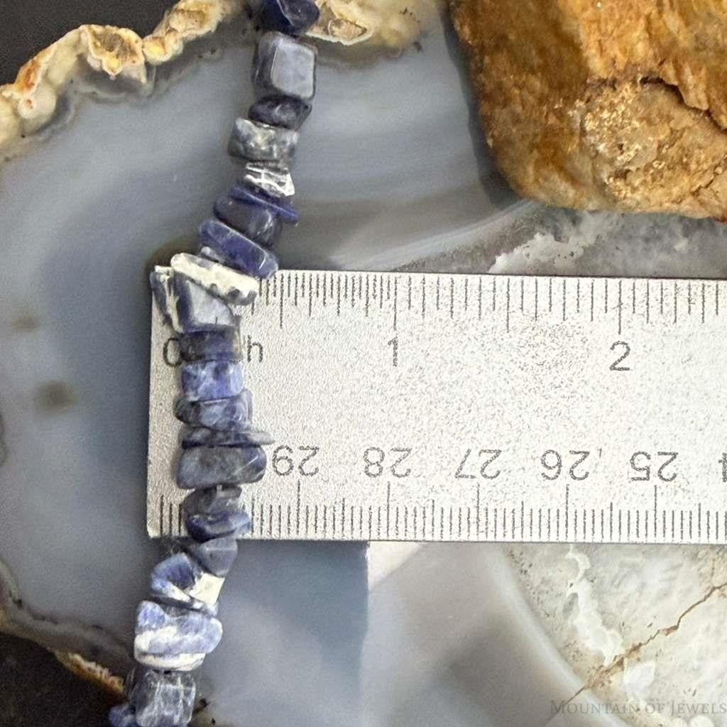 Denim Lapis Natural Beads 34" Necklace For Women