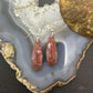 Sterling Silver Teardrop Plum Moss Agate Slab Dangle Earrings For Women #536
