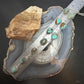 Sterling Silver Southwestern Style Turquoise #8 Cluster Lariat 28" Necklace For Women #1