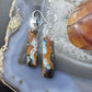 Sterling Silver Rectangle Chrysocolla Slab Dangle Earrings For Women #212