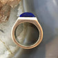 Carolyn Pollack Sterling Silver Square Denim Lapis Decorated Unisex Shield Ring
