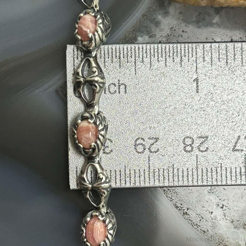 Carolyn Pollack Sterling Silver 8 Oval Rhodonite Link Bracelet For Women