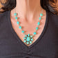 Sterling Silver Southwestern Style Tyrone Turquoise Cluster 18" Necklace For Women