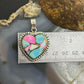 Sterling Silver Southwestern Style Cotton Candy Heart Pendant For Women #5