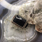 Vintage Native American Silver Rectangle Onyx Split Shank Ring Size 9 For Women