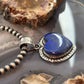 Sterling Silver Southwestern Style Lapis Heart Decorated Pendant For Women
