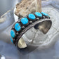 Tim Yazzie Vintage Native American Sterling Silver Turquoise Row Bracelet For Women