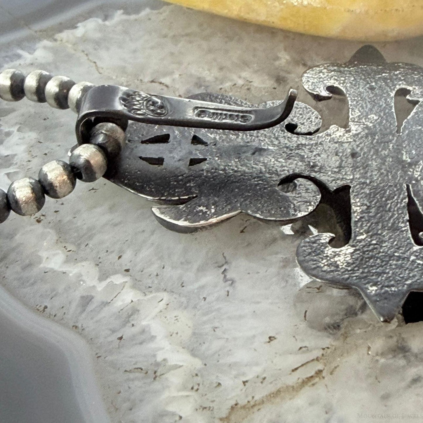 Floyd Parkhurst Native American Sterling Silver Coral Tufa Cast Unisex Pendant