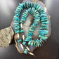 Vintage Native American Large & Heavy Rough Turquoise Beads w/MOP Necklace For Women