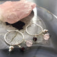 Carolyn Pollack Sterling Silver Removable Rose Quartz & Garnet Bead Hoop Earrings For Women