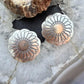 Native American Sterling Silver Floral Stamped Post Earrings For Women