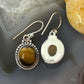 Sterling Silver Southwestern Style Oval Tiger's Eye Earrings For Women #1