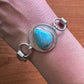 Joel Pajarito Sterling Silver Tufa Cast Natural Turquoise Link Bracelet For Women #1