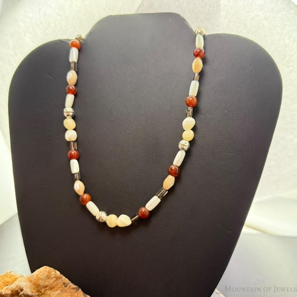 Carolyn Pollack Sterling Silver Multistone Beads 22" Necklace For Women