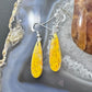 Sterling Silver Teardrop Bumblebee Jasper Slab Dangle Earrings For Women #172