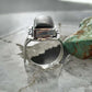 Native American Sterling Silver Rectangle Black Jack Bar Ring Size 6.75 For Women