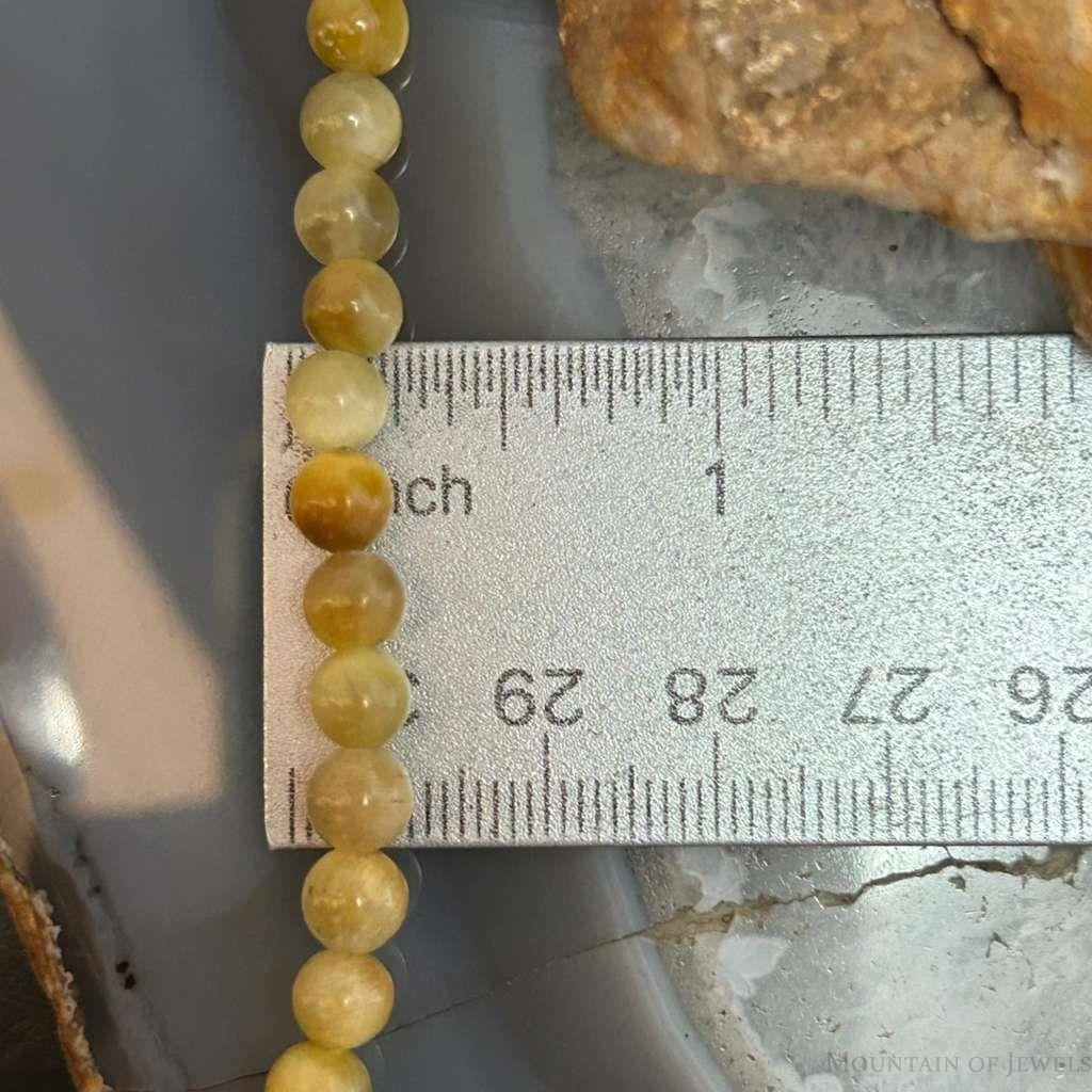 Sterling Silver 6mm Golden Tiger's Eye Beads 18" Necklace For Women