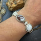 Carolyn Pollack Sterling Silver Wild Horse & white Agate Link Bracelet For Women