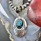 Tommy & Rosita Singer Sterling Silver Overlay w/Turquoise Unisex Pendant