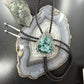 Sterling Silver Southwestern Style Triangle Azurite Malachite Bolo Tie For Men