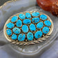 Vintage Heavy Native American Silver Oval Rough Turquoise Belt Buckle For Men