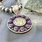 Genuine 1943 90% Silver Mercury Dime Coin w/Purple Dahlia Unisex Decorated Pendant