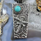 Cheyenne Custer Navajo Native American Sterling Silver & Turquoise Dragonfly Tufa Cast Unisex Pendant