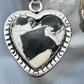 Sterling Silver Southwestern Style White Buffalo Decorated Heart Pendant For Women #1