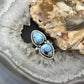 Sterling Silver Southwestern Style Teardrop Double Golden Hill Turquoise Ring Size 8 For Women
