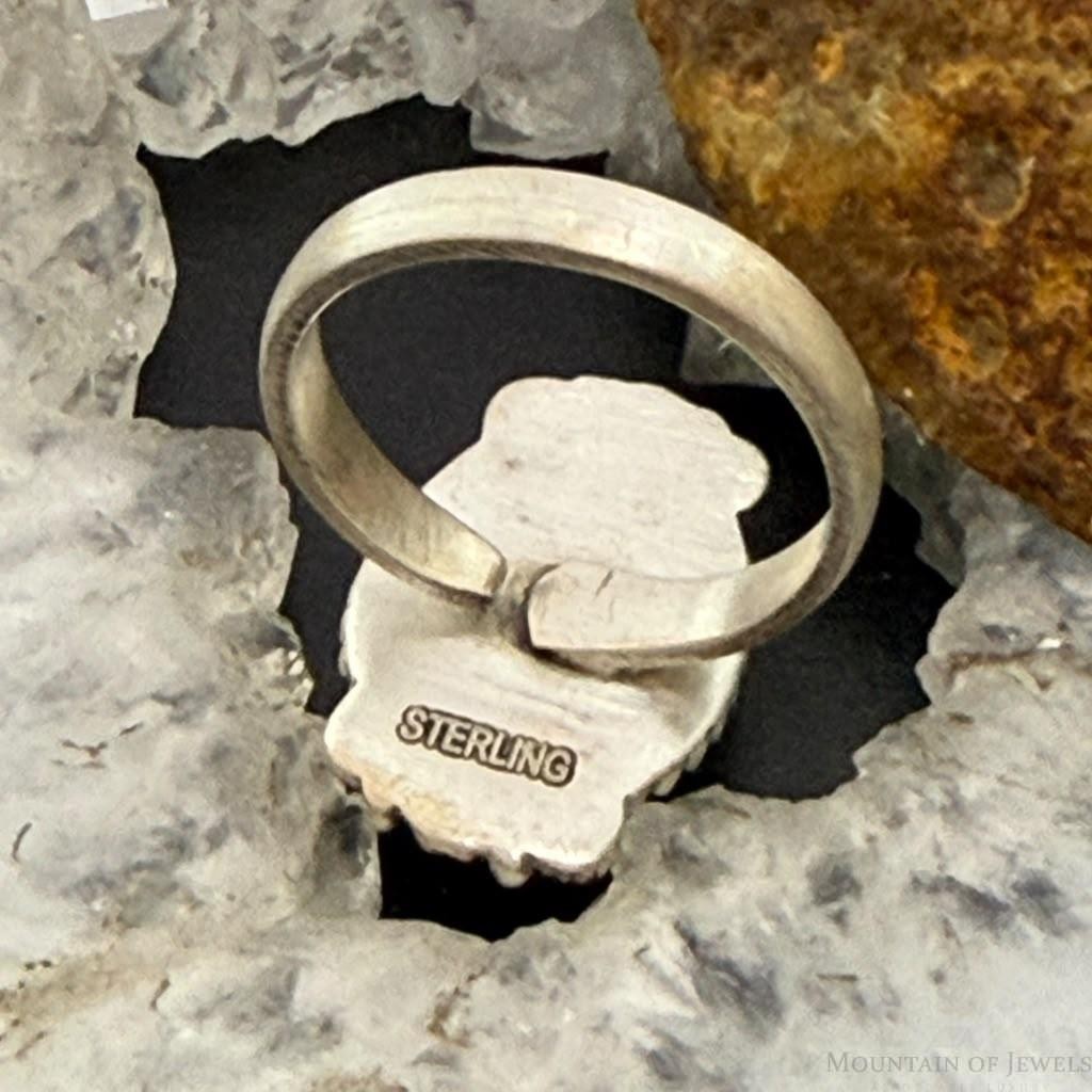 Sterling Silver Southwestern Style Natural Golden Hill Turquoise Adjustable Ring For Women