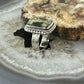 Sterling Silver Southwestern Style Rectangle Chrome Chalcedony Bar Ring Size 6.5 For Women