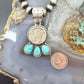 Genuine 1943 90% Silver Mercury Dime Coin w/Teardrop Turquoise Decorated Unisex Pendant