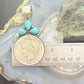 Genuine 1923 90% Peace Silver Dollar Coin Teardrop Turquoise Decorated Pendant