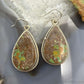 Sterling Southwestern Style Teardrop Turquoise Dangle Earrings For Women #2