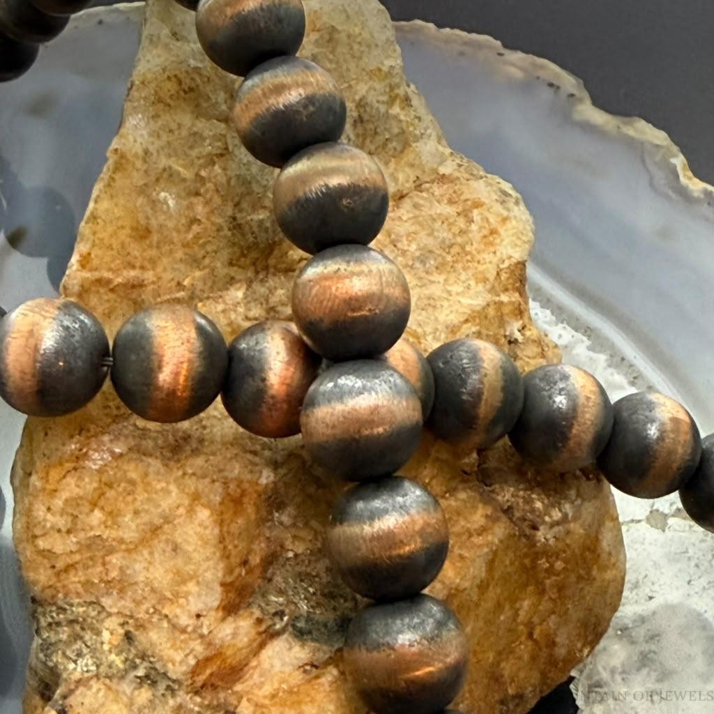 Copper Navajo Pearl Beads 10 mm Necklace Length 18"-20" For Women