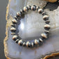 Navajo Pearl Beads and Saucers Alternate Beads Sterling 6"-7" Stretch Bangle