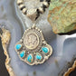 Sterling Silver Southwestern Style 1942 Mercury Dime & Kingman Turquoise Pendant