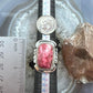 Sterling Silver Southwestern Style Rectangle Thulite Decorated Ring Size 9.5 For Women