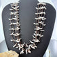 Vintage native American Sterling Silver 5 Strands White Shell Carved Fetish Bird Necklace For Women