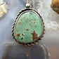 Vintage Sterling Silver Native American Green Turquoise Shepherd Hook Pendant