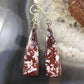 Sterling Silver Elongated Triangle Red River Jasper Slab Dangle Earrings For Women #212